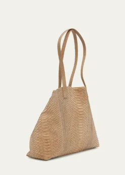 AkrisAi Medium Snakeskin Suede Shoulder Bag