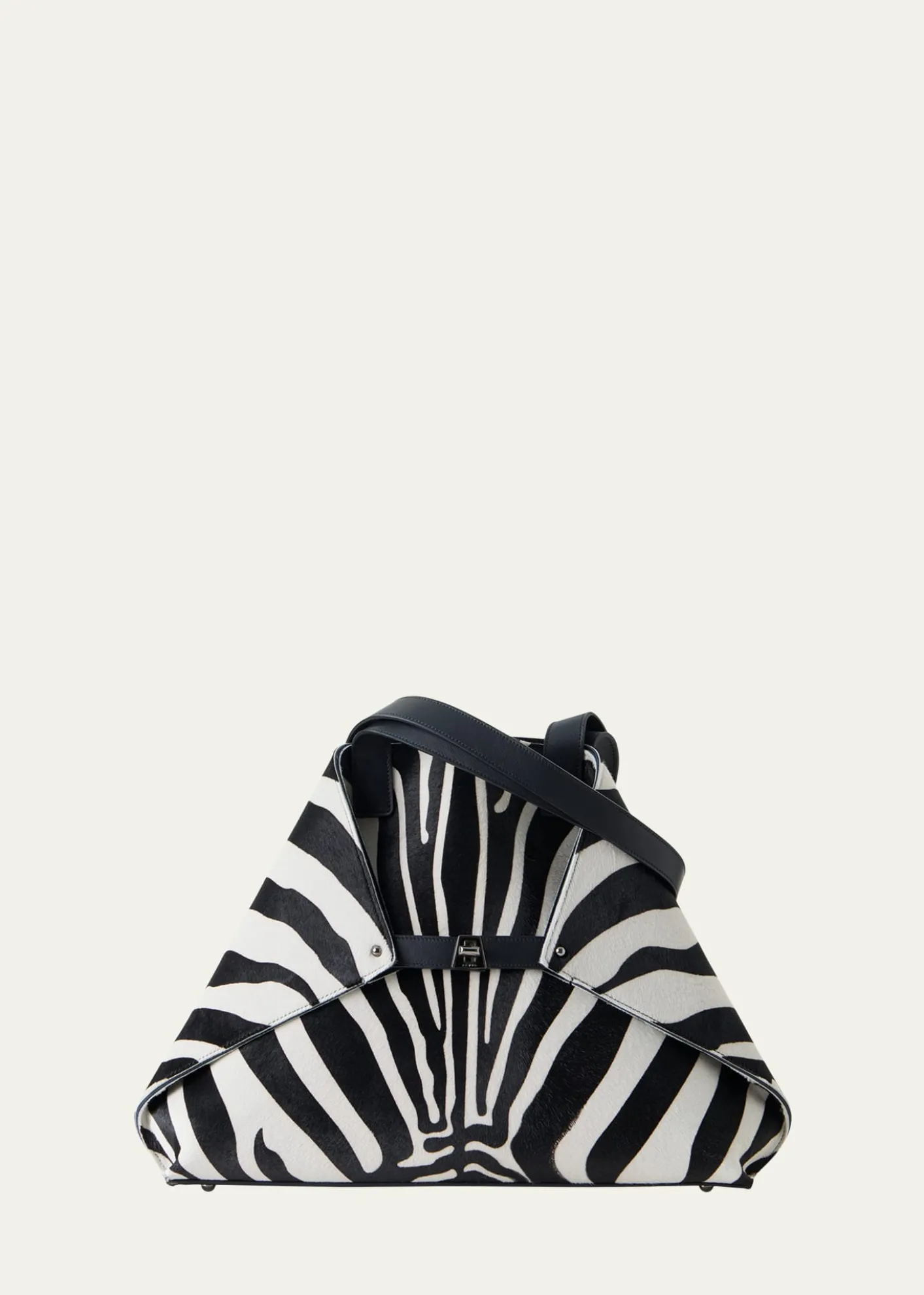 AkrisAi Medium Zebra-Print Top-Handle Tote Bag