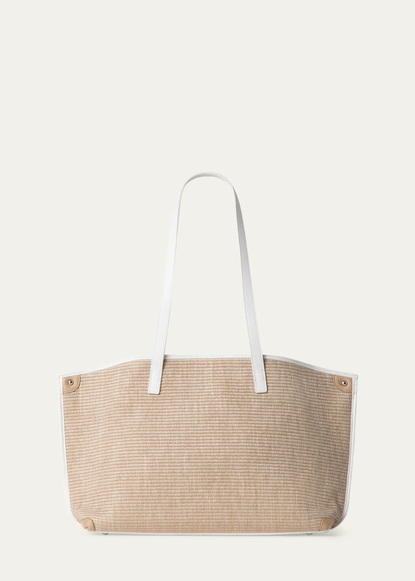 AkrisAi Raffia & Leather Tote Bag