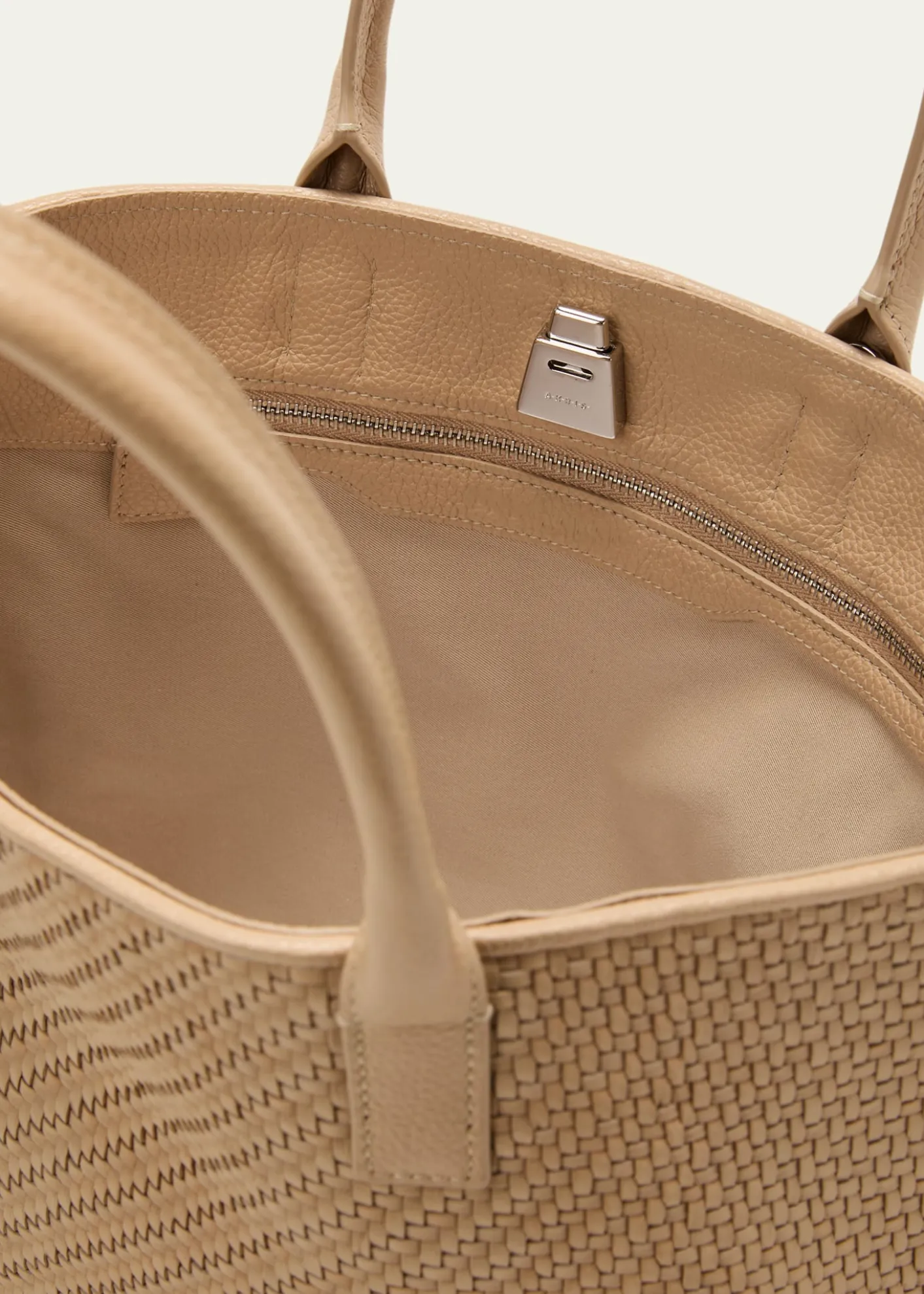 AkrisAi Small Braided Leather Top-Handle Bag