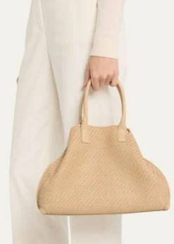 AkrisAi Small Braided Leather Top-Handle Bag