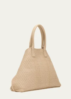 AkrisAi Small Braided Leather Top-Handle Bag
