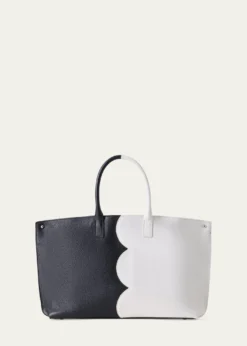 AkrisAI Small Scalloped Colorblock Top-Handle Bag