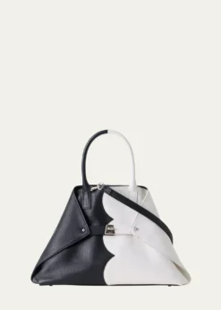 AkrisAI Small Scalloped Colorblock Top-Handle Bag
