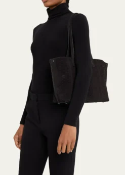 AkrisAi Small Snakeskin Suede Shoulder Bag
