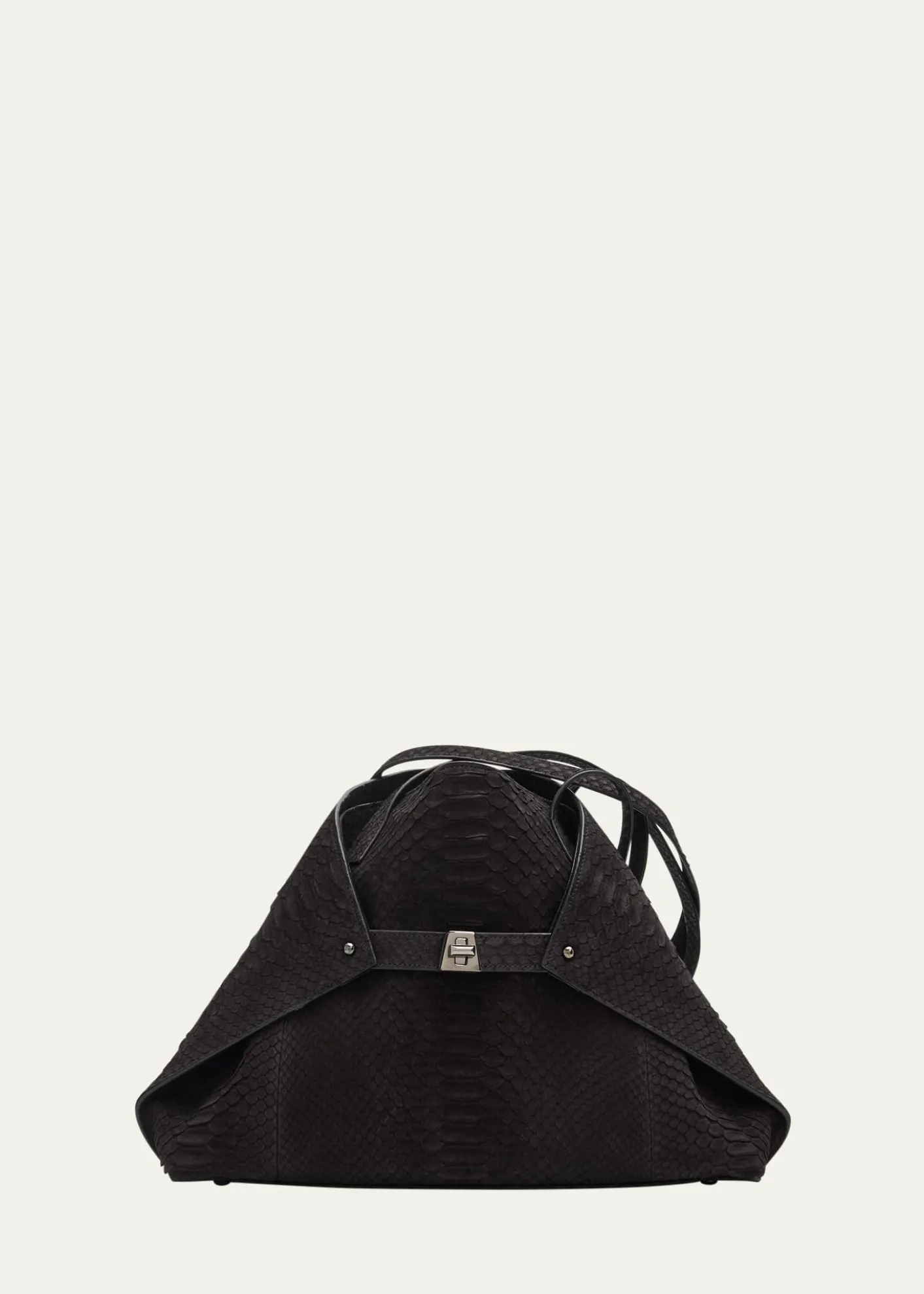 AkrisAi Small Snakeskin Suede Shoulder Bag