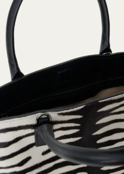 AkrisAi Small Zebra-Print Top-Handle Tote Bag