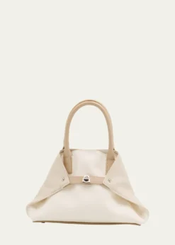 AkrisAi Two-Tone Leather Tote Bag