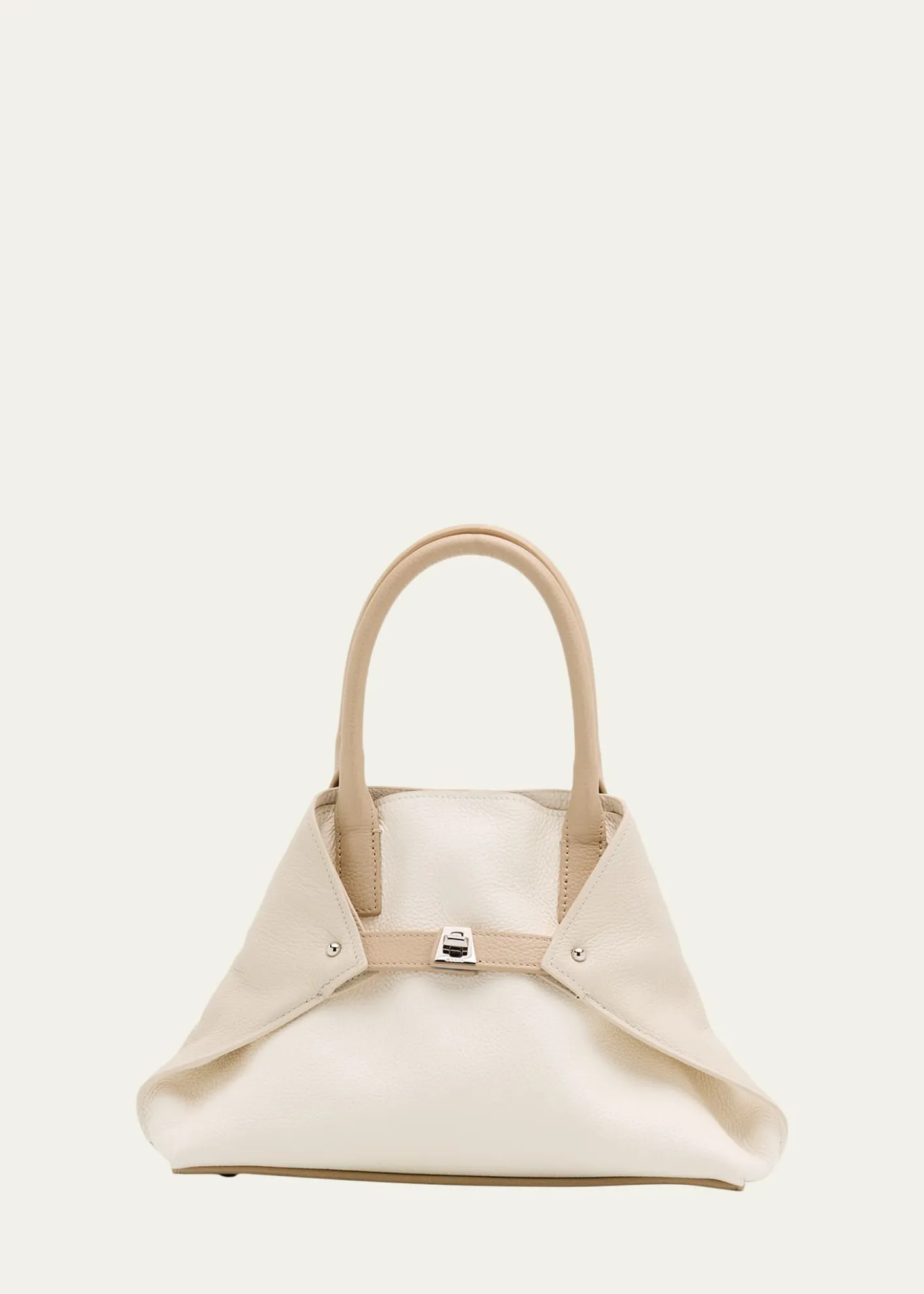 AkrisAi Two-Tone Leather Tote Bag