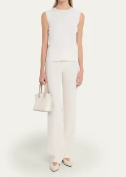 AkrisAi Two-Tone Leather Tote Bag