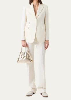 AkrisAi XS Metallic Leather Tote Bag