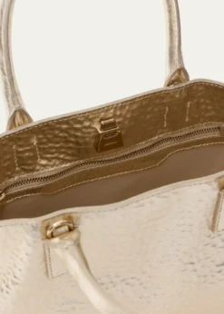 AkrisAi XS Metallic Leather Tote Bag