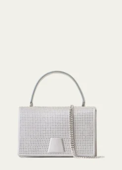AkrisAlice Mini Rhinestone Satin Top-Handle Bag