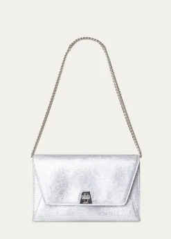 AkrisAnouk Lizard-Print Clutch Bag w/ Chain