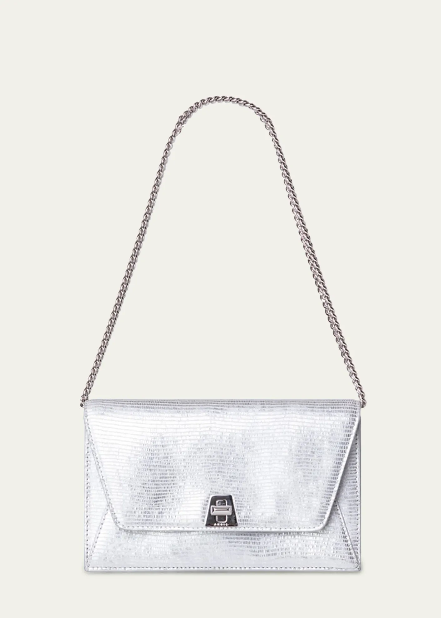 AkrisAnouk Lizard-Print Clutch Bag w/ Chain