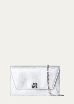 AkrisAnouk Lizard-Print Clutch Bag w/ Chain
