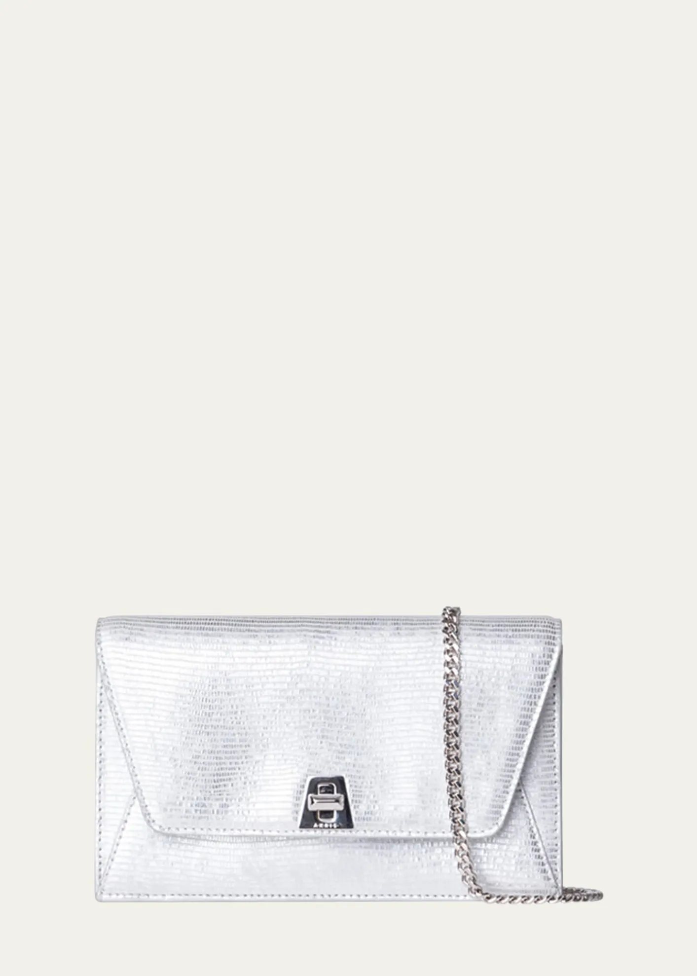 AkrisAnouk Lizard-Print Clutch Bag w/ Chain