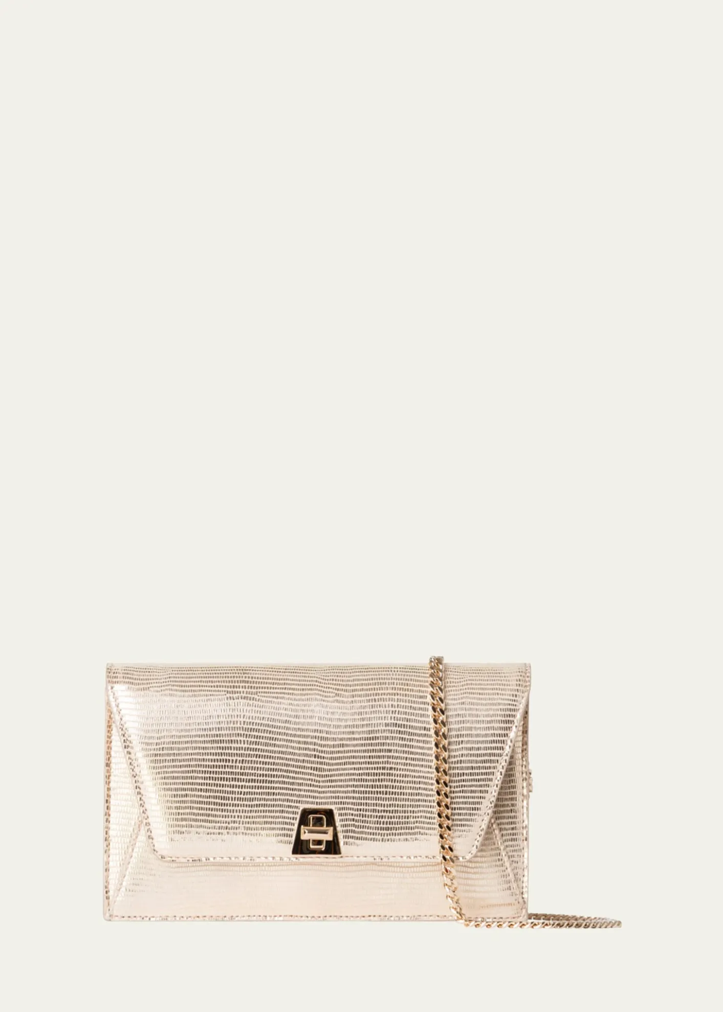 AkrisAnouk Metallic Lizard-Embossed Crossbody Bag