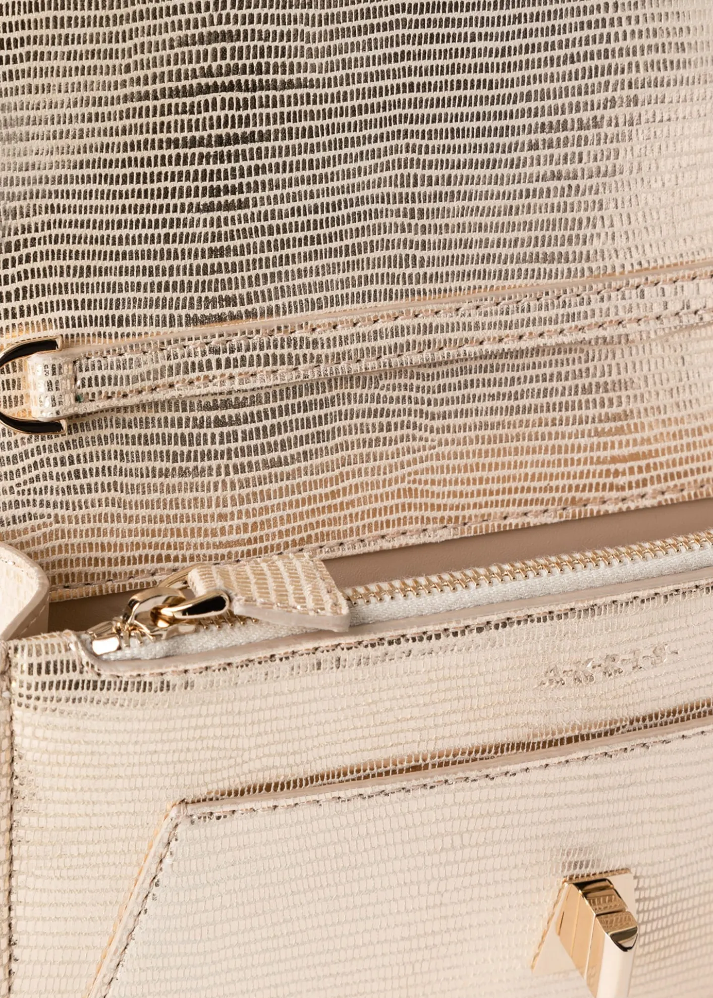 AkrisAnouk Metallic Lizard-Embossed Crossbody Bag