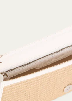 AkrisAnouk Small Cotton Raffia Trapezoid Clutch Bag