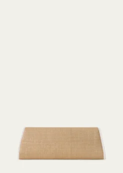 AkrisAnouk Small Cotton Raffia Trapezoid Clutch Bag