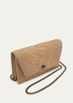 AkrisAnouk Snakeskin Suede Envelope Clutch Bag