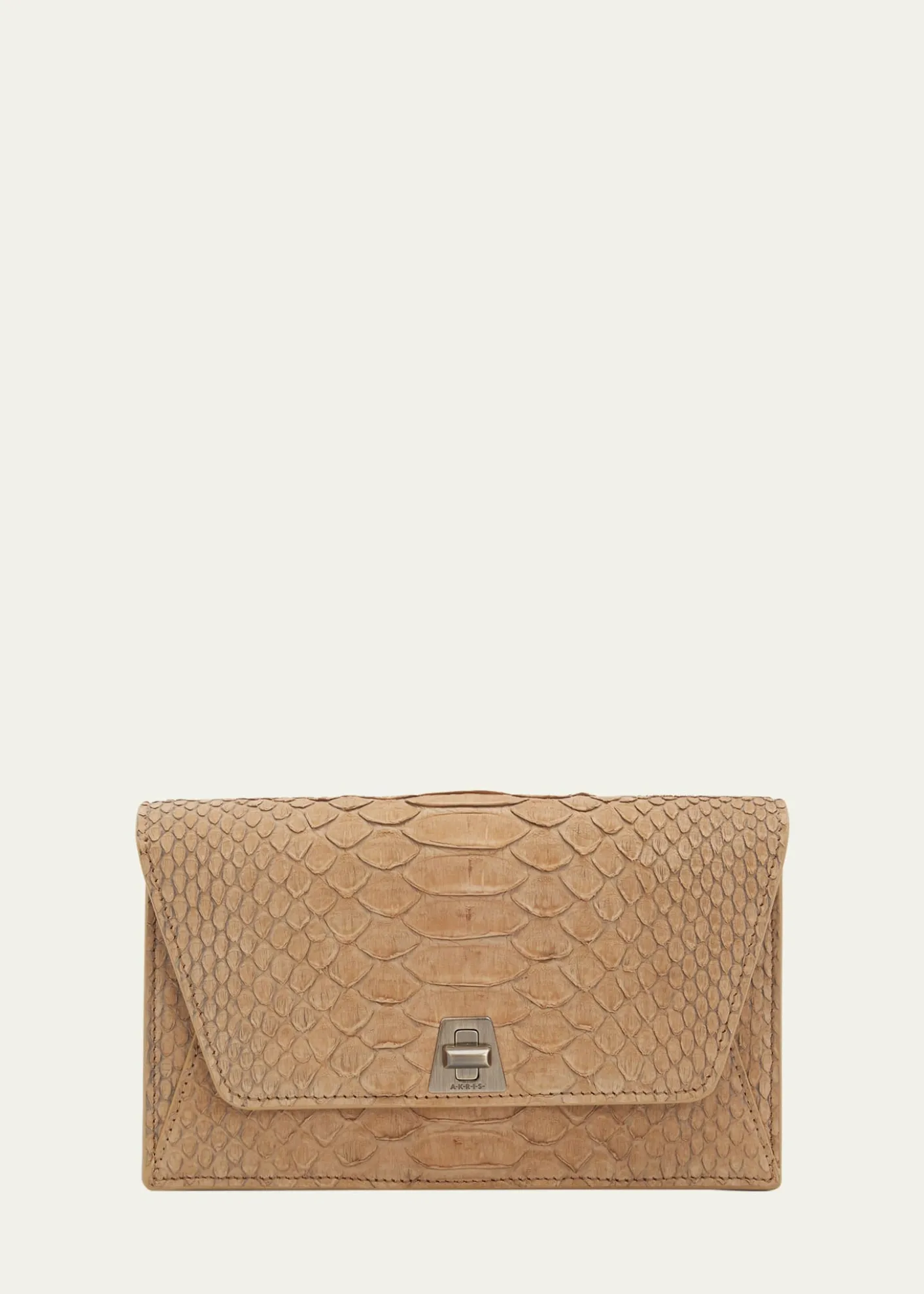 AkrisAnouk Snakeskin Suede Envelope Clutch Bag