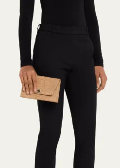 AkrisAnouk Snakeskin Suede Envelope Clutch Bag