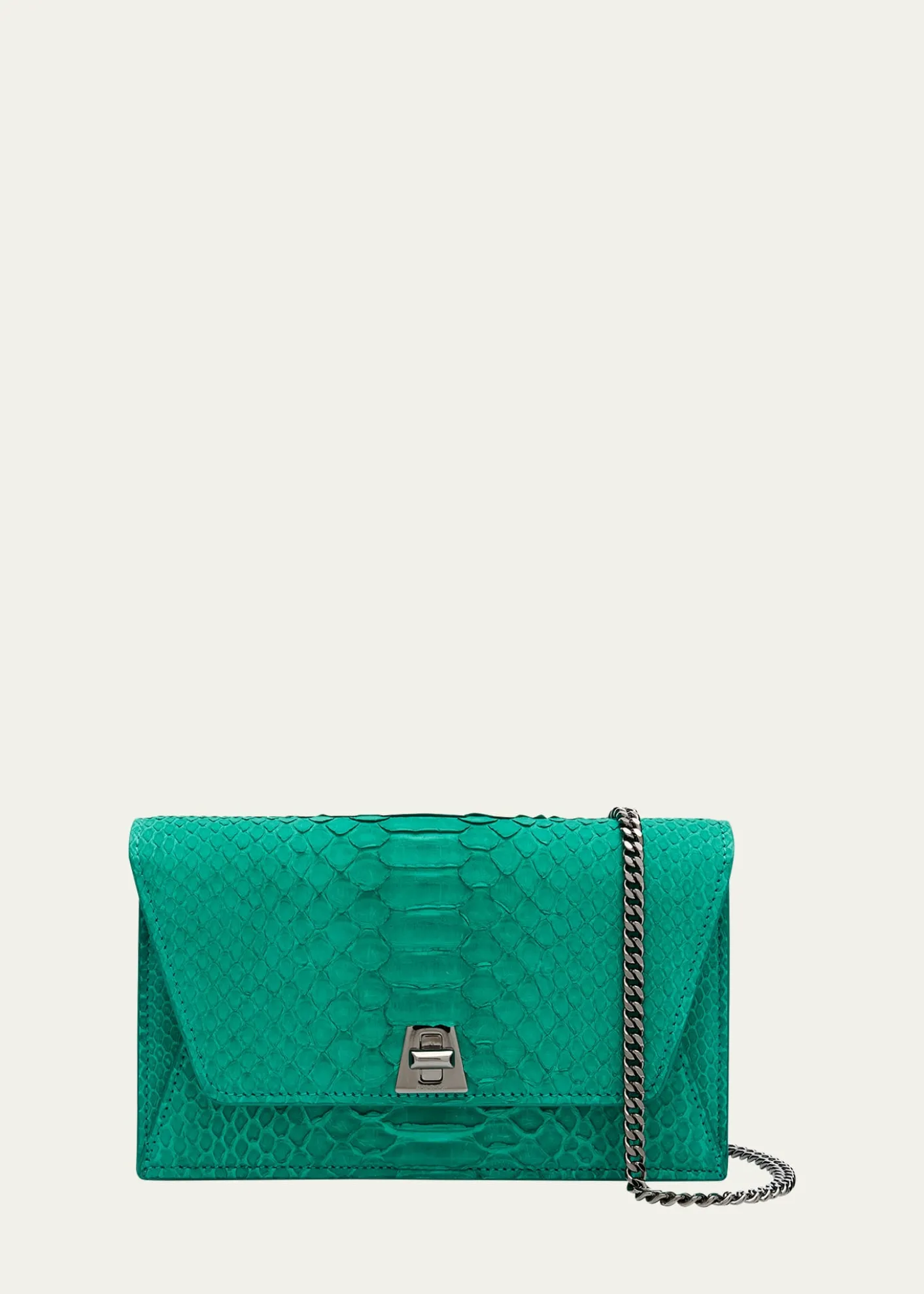 AkrisAnouk Snakeskin Suede Envelope Clutch Bag