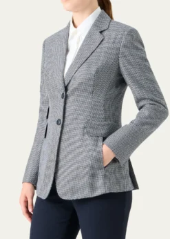 AkrisArie Cashmere Pepita Houndstooth Single-Breasted Jacket