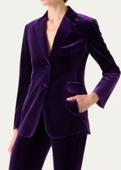 AkrisArie Velvet Single-Breasted Jacket