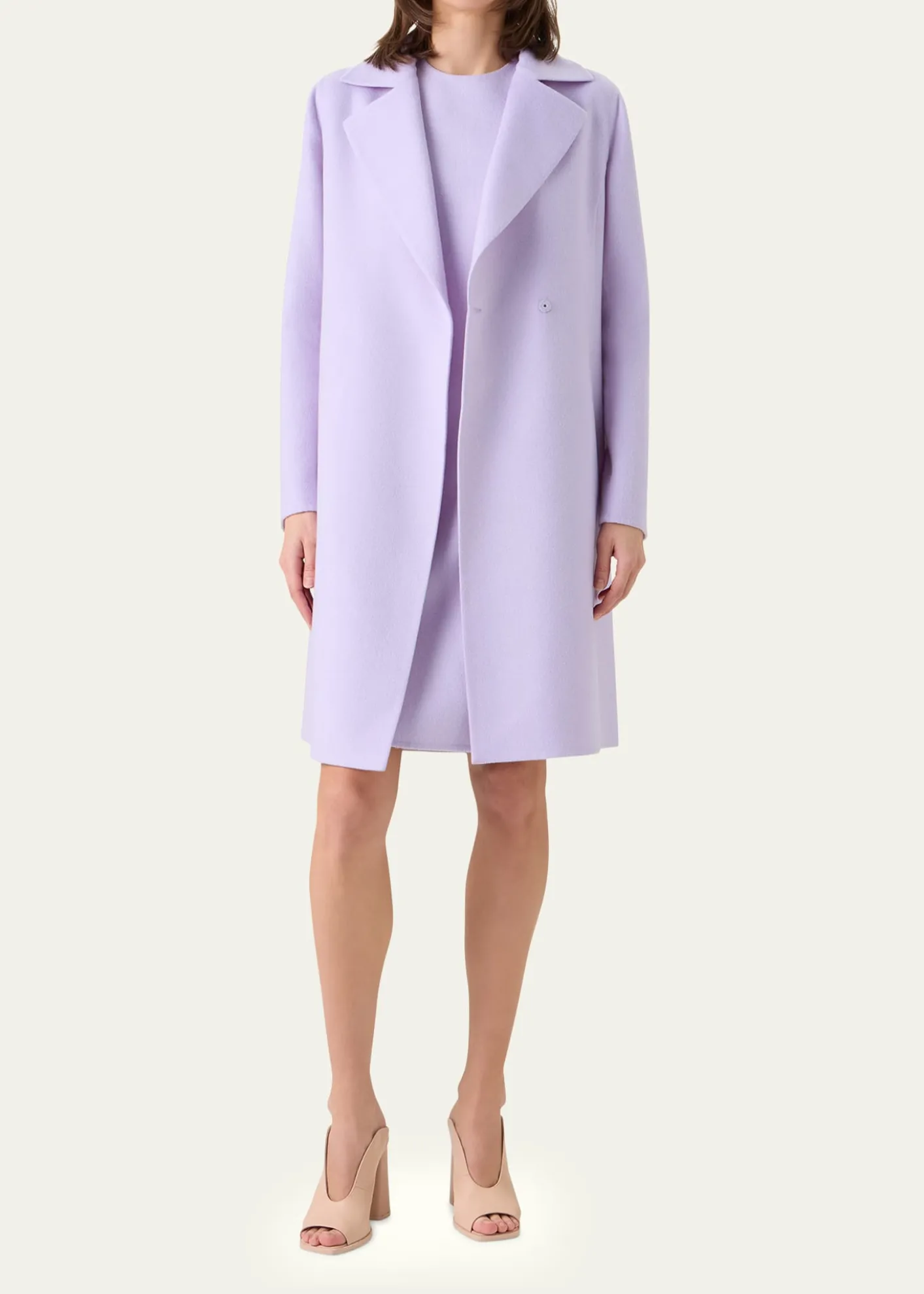 AkrisBera Cashmere-Silk Knee-Length Coat