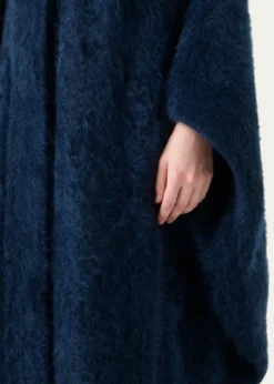 AkrisBrushed Cashmere Hooded Long Cape Coat