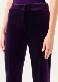 AkrisCarl Velvet Straight-Leg Pants