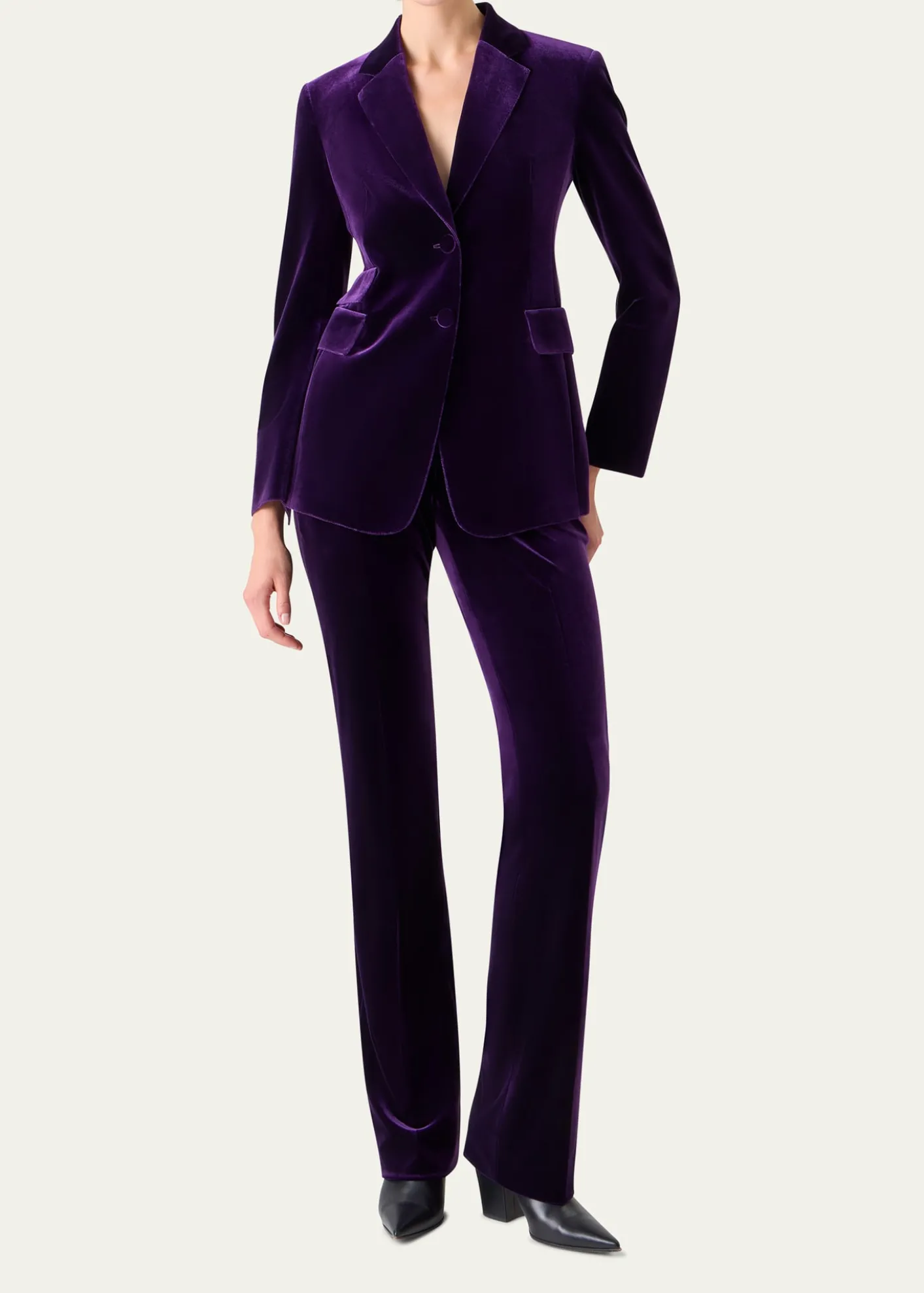 AkrisCarl Velvet Straight-Leg Pants