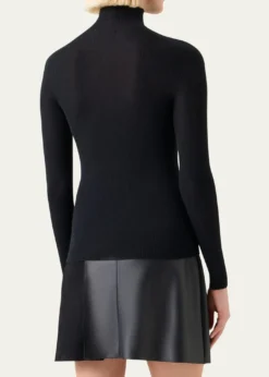 AkrisCashmere-Silk Fine Ribbed Knit Pullover