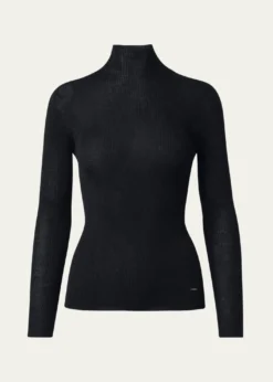 AkrisCashmere-Silk Fine Ribbed Knit Pullover
