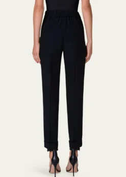 AkrisChris Pleated Straight-Leg Pants