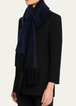 AkrisCloud Cashmere Rib Fringe Scarf