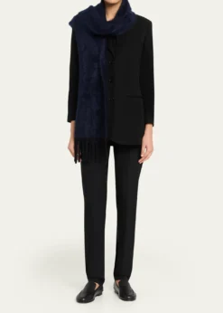 AkrisCloud Cashmere Rib Fringe Scarf