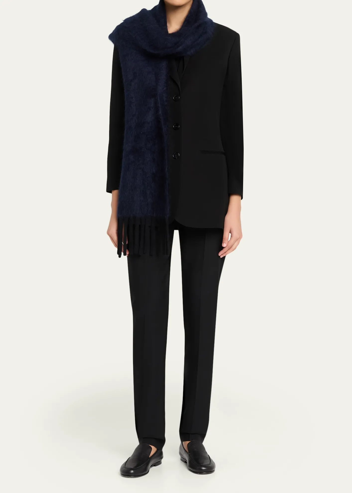 AkrisCloud Cashmere Rib Fringe Scarf