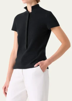 AkrisCotton Pique Short-Sleeve Polo Shirt