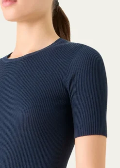 AkrisCotton Silk Short-Sleeve Sweater