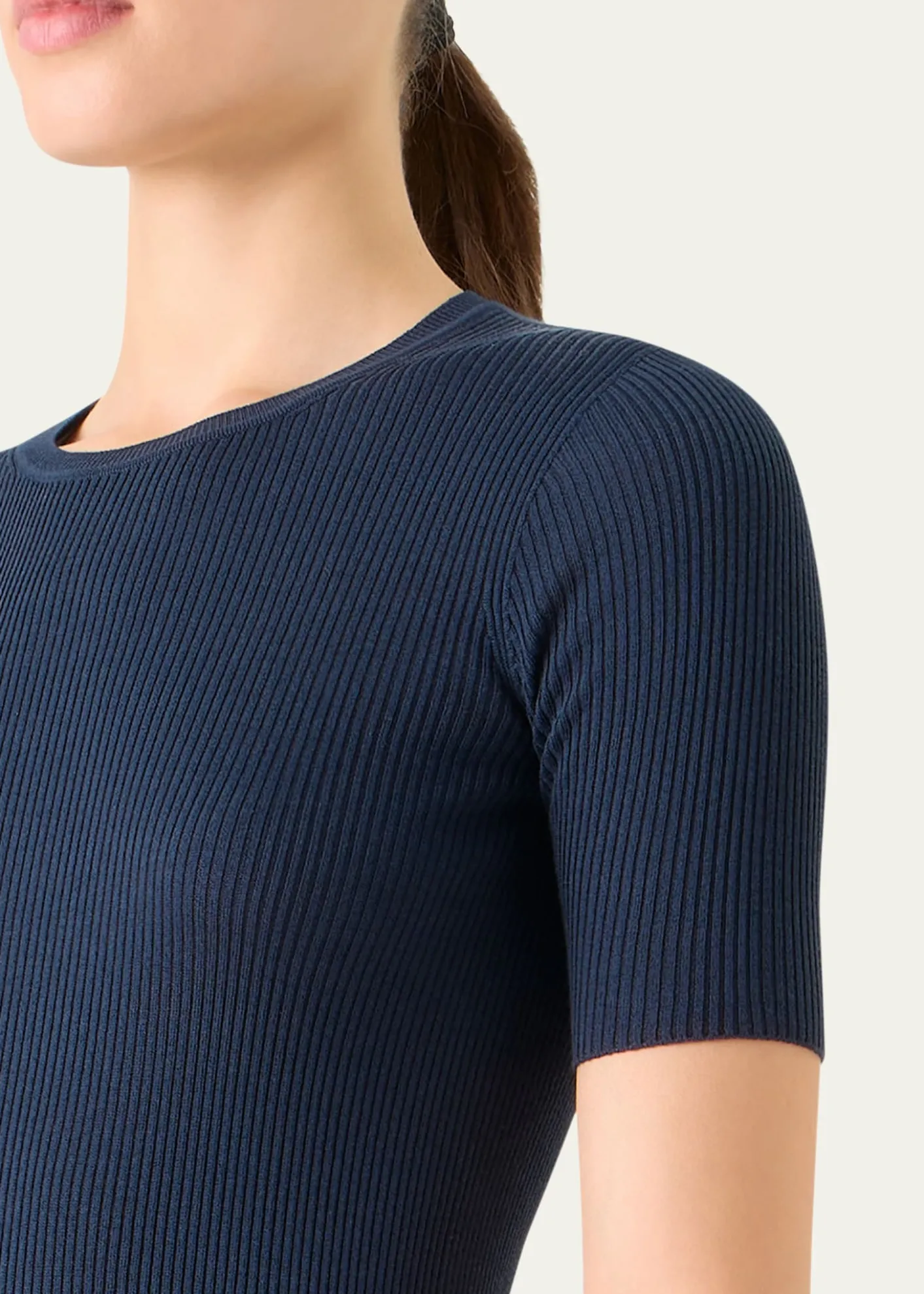 AkrisCotton Silk Short-Sleeve Sweater
