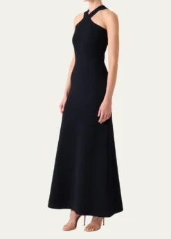 AkrisCrisscross Knit Halter Maxi Dress