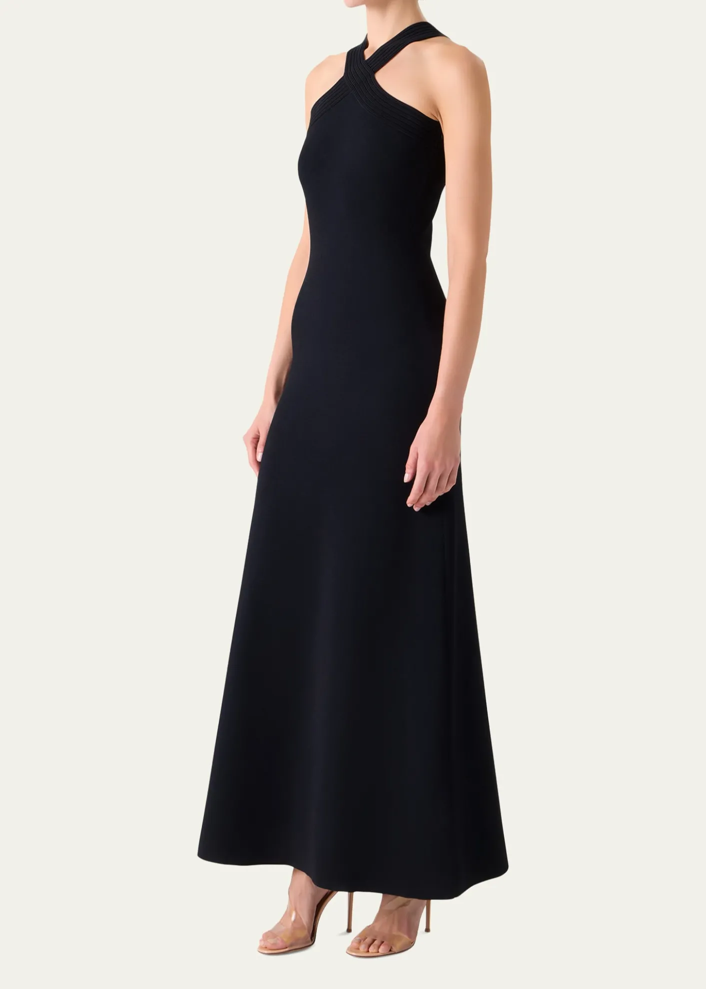 AkrisCrisscross Knit Halter Maxi Dress