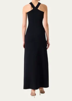AkrisCrisscross Knit Halter Maxi Dress