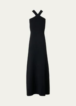 AkrisCrisscross Knit Halter Maxi Dress