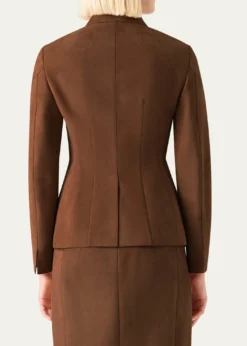 AkrisDelia Suede Single-Breasted Utility Jacket