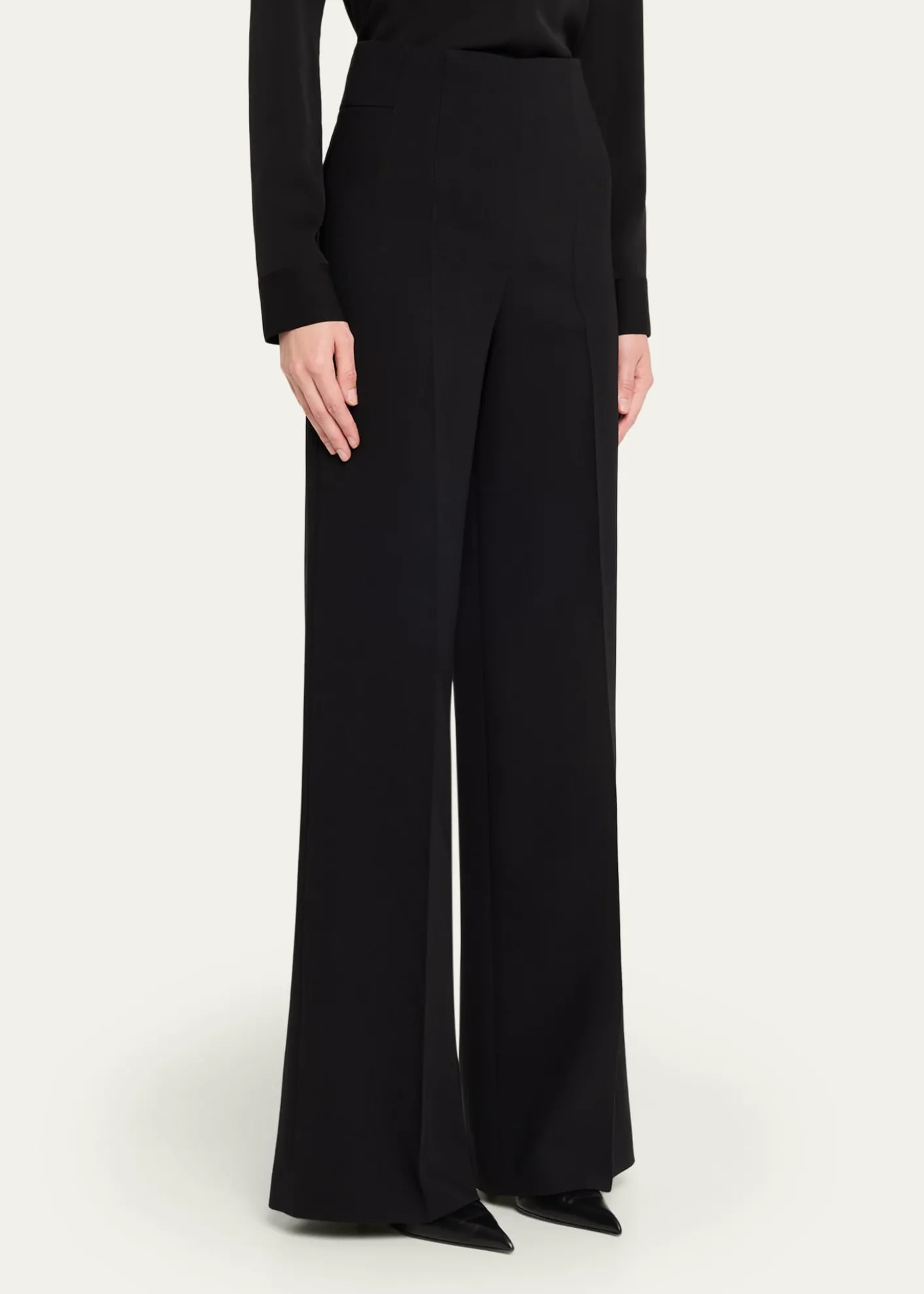 AkrisDouble-Face Wool Bootcut Trousers